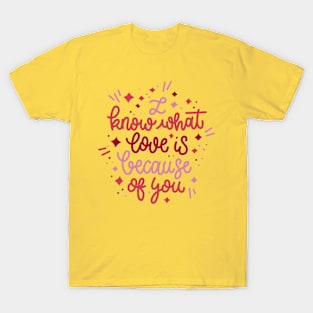 I Know What Love Is Because Of You T-Shirt